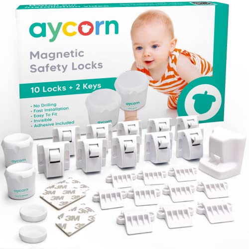 AYCORN Magnetisches Schrankschloss Kindersicherung 10er Set